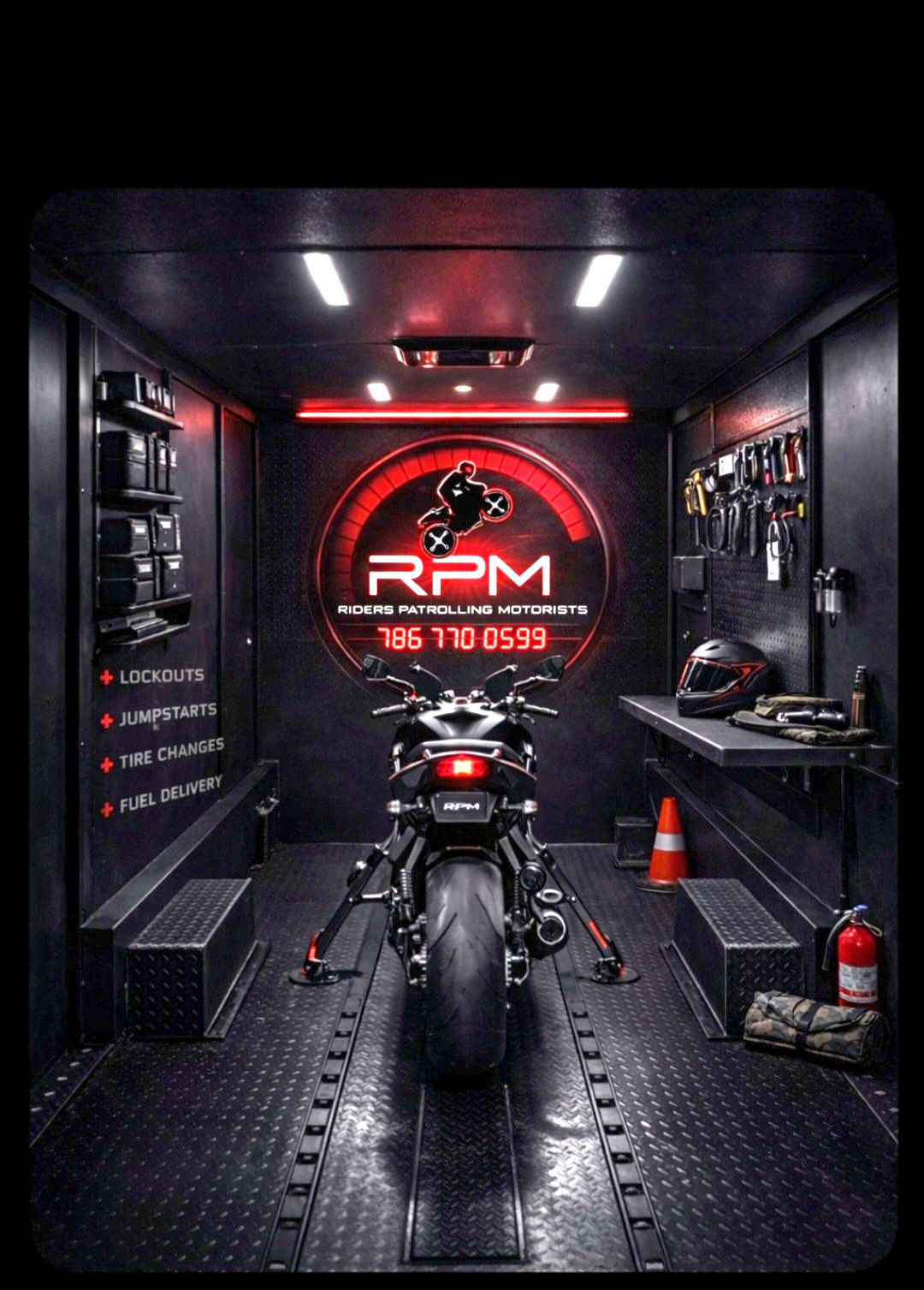 Inside the RPM mobile unit — fully kitted service truck